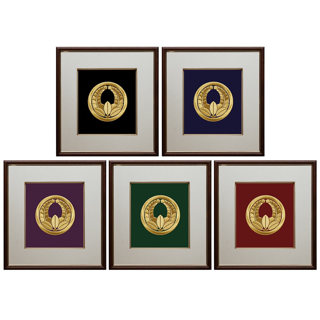 家紋刺繍額 -福-