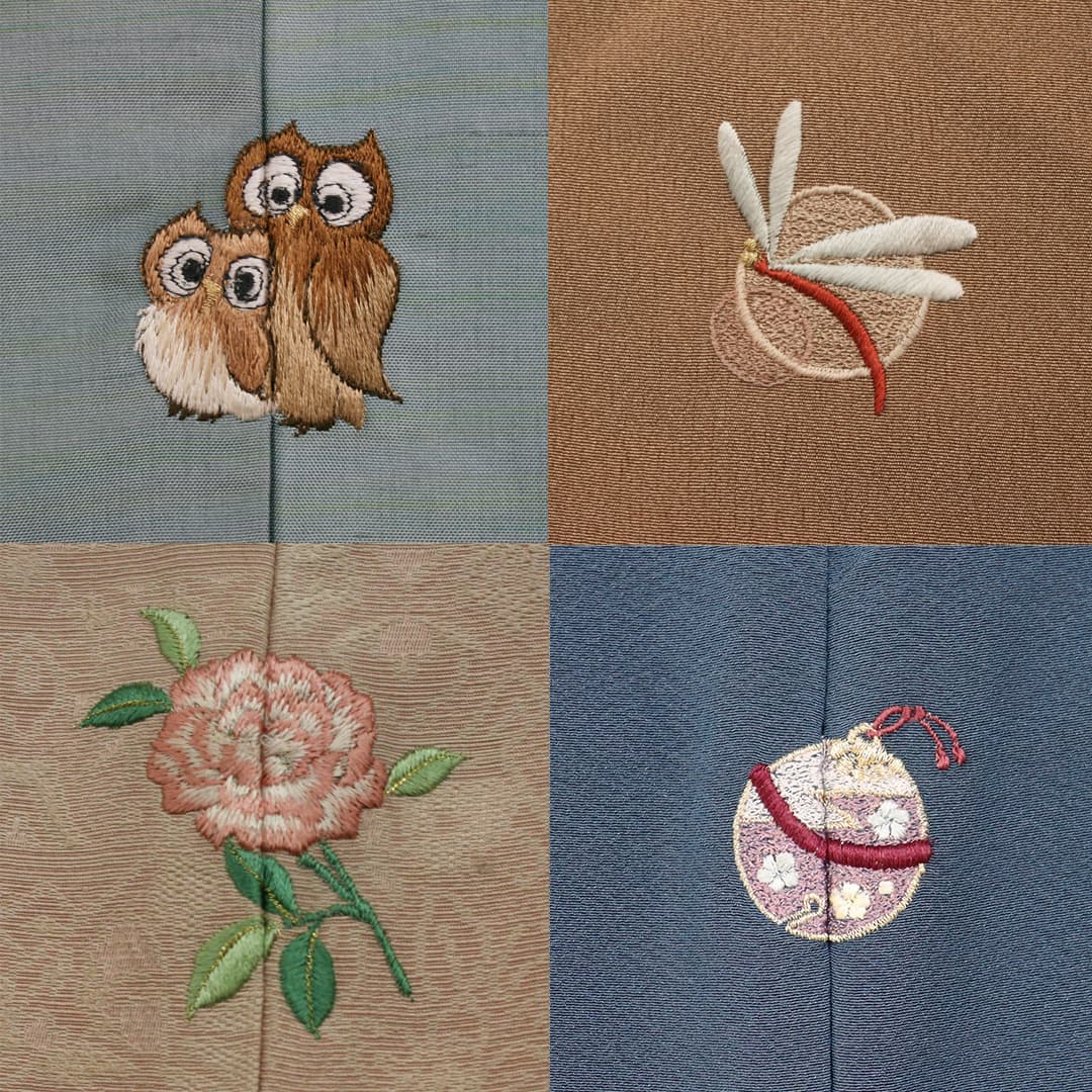 着物刺繍 お洒落紋-紋消しいらず- │家紋刺繍額 着物刺繍のこと