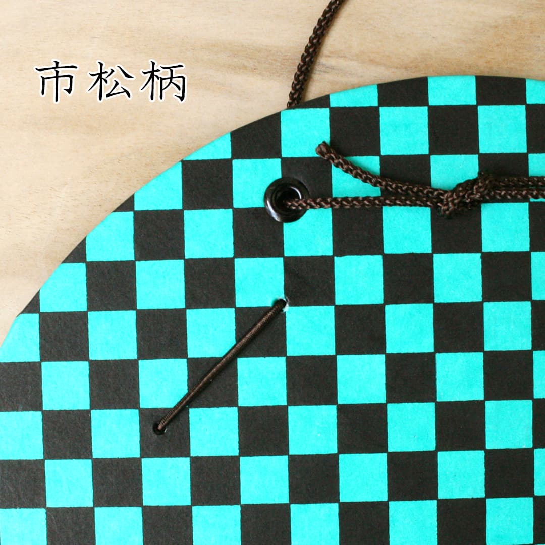 丸型色紙掛 市松・麻の葉柄