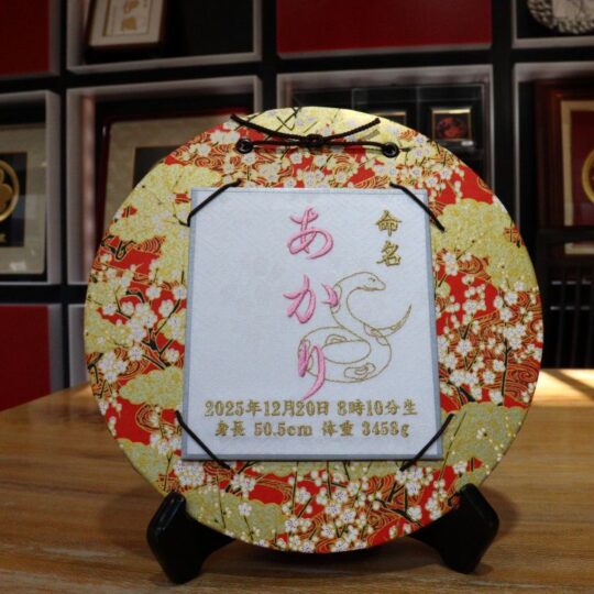 命名刺繍額　きらりん